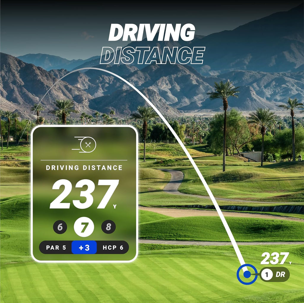 Blue Tees Golf Ringer - Magnetic Golf GPS Handheld  Touch Screen Display  Water Resistant Golf Distance Range Finder  40 000+ Preloaded Courses  10+ Hours Battery  Built-in Magnetic Strip