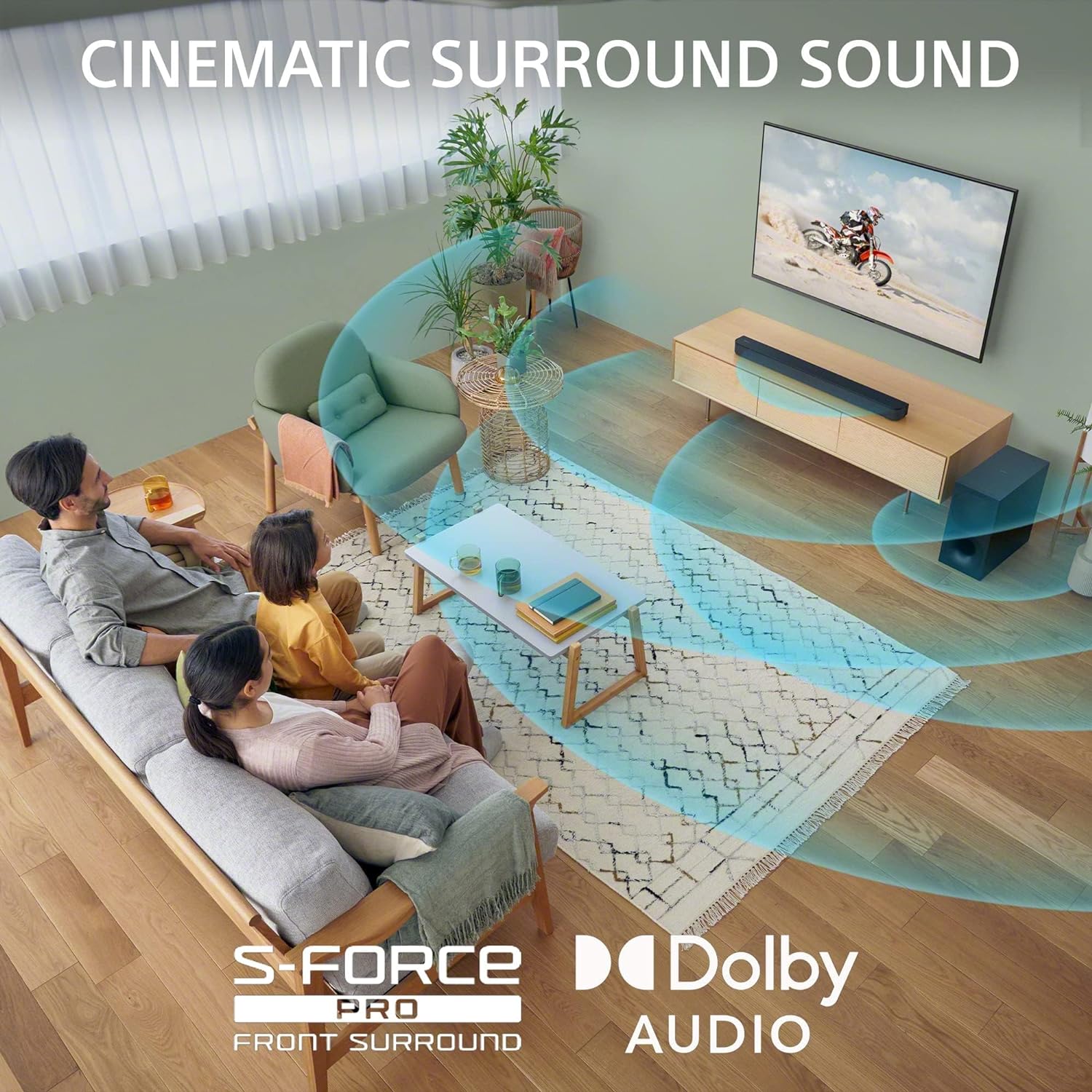 Sony HT-S400 2.1ch Soundbar with Powerful Wireless subwoofer  S-Force PRO Front Surround Sound  and Dolby Digital  Black