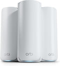NETGEAR Orbi 770 Series Tri-Band WiFi 7 Mesh Network System (RBE773) - Router + 2 Satellite Extenders  Security Features  Up to 11Gbps  Covers up to 8 000 sq. ft.  100 Devices  2.5 Gig Internet Port