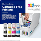 Epson EcoTank ET-4800 Wireless All-in-One Inkjet Printer, White Cartridge-Free, Scanner, Copier, Fax, ADF, Ethernet, Home Office