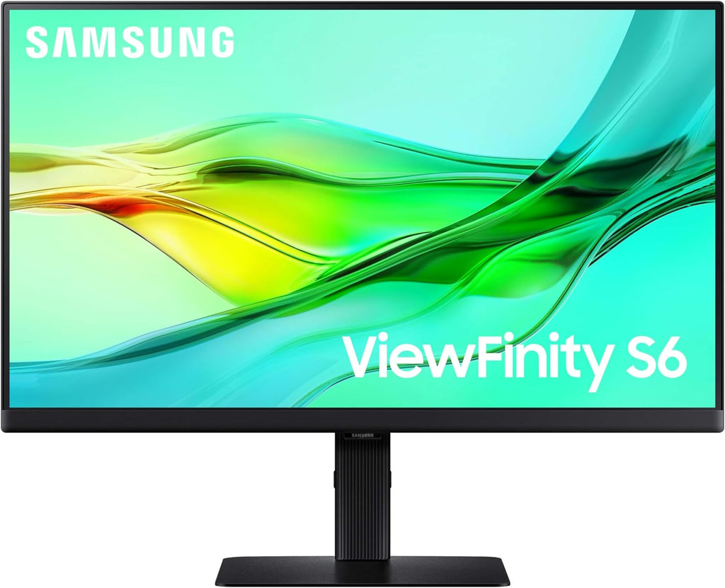 SAMSUNG 24" ViewFinity S6 (S60UD) Series QHD High Resolution Computer Monitor  100Hz  HDR10  USB-C  Built-In LAN Port  Daisy Chain Support  Easy Setup  Height Adjustable Stand  LS24D606UANXZA  2024