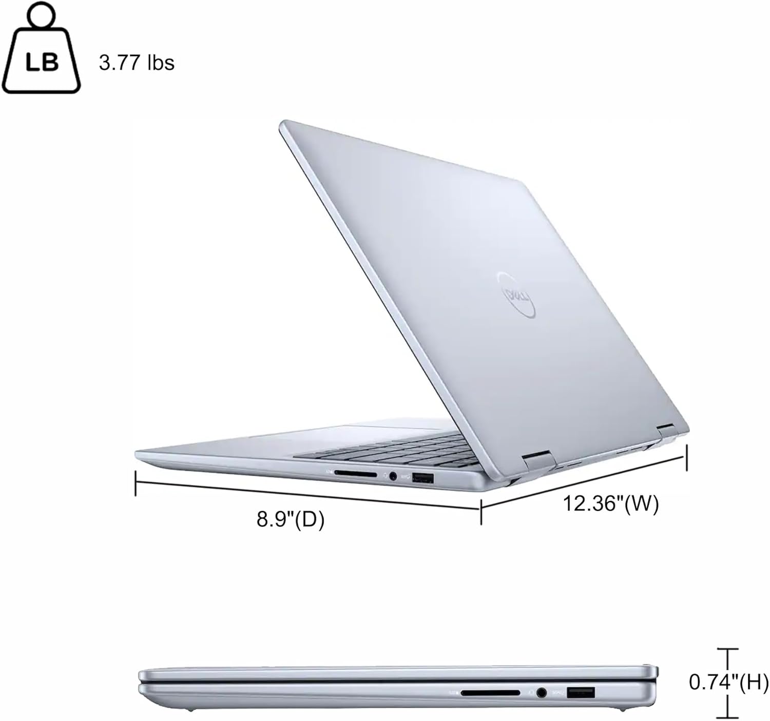Dell Inspiron 14 7445 2-in-1 Laptop 14" WUXGA Comfortview Touch AMD 6-core Ryzen 5 8640HS (>i7-1355U) 16GB DDR5 512GB SSD Backlit for Designer Business Professional Work Win11Pro Copilot AI