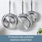 All-Clad D3® Stainless Steel 10 Piece Cookware Set- Made in USA- Includes Frying Pans, Saucepan, Sautépan, Stockpot - Professional Grade -Oven Safe & Induction Compatible