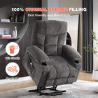 Power Lift Recliner Chair for Elderly with Vibration Massage and Lumbar Heating, Electric Lift Recliner Single Sofa with Side Pocket, Two Cup Holders and USB Charge Port for Living Room