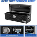 Nilight 39 Inch Truck Tool Box Heavy Duty Aluminum Stripes Plated Pick Up Truck Bed Toolboxes 39"x13"x10" Waterproof Storage Organizer for Bed of Truck RV Trailer with Side Handle Lock Keys, Black