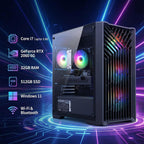STGAubron Gaming PC Desktop Computer  Intel Core i7 up to 3.9G  GeForce RTX 2060 6G  32GB RAM  512GB SSD  WiFi 6  BT 5.0  RGB Fan x 4  Windows 11 Home
