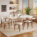 Wood Dining Chairs Set of 4, Modern Kitchen Chair, Upholstered Dining Chair with Ergonomic Backrest and Non-Slip Foot Pads, Farmhouse Dining Chairs Very Strong (Beige)