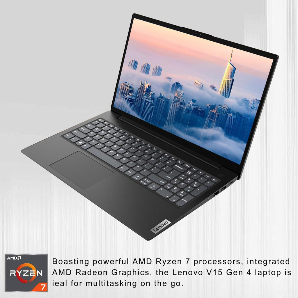 Lenovo V-Series V15 Business Laptop  15.6" FHD Display  AMD Ryzen 7 7730U  40GB RAM  1TB SSD  Numeric Keypad  HDMI  RJ45  Webcam  Wi-Fi  Windows 11 Pro  Black