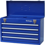 Workington Portable Metal Tool Chest with 4 Drawers, 20" 4-Drawer Tool Chest Cabinet with Ball Bearing Drawer Slides, Steel Tool Storage Box Organizer 4004 Blue