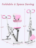Sportsroyals Squat Machine, Squat Assist Rower for Glutes and Thighs, Foldable Exercise Equipment w/ Four Adjustable Resistance for Home, Full Body Workout Machine