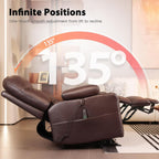 EONIX Small Power Lift Recliner Chair for Elderly with Heat and Massage, 400lbs Heavy Duty Electric Recliner Chairs for Adults with Cup Holders and USB Charging Ports, SLRY019020, Dark Brown