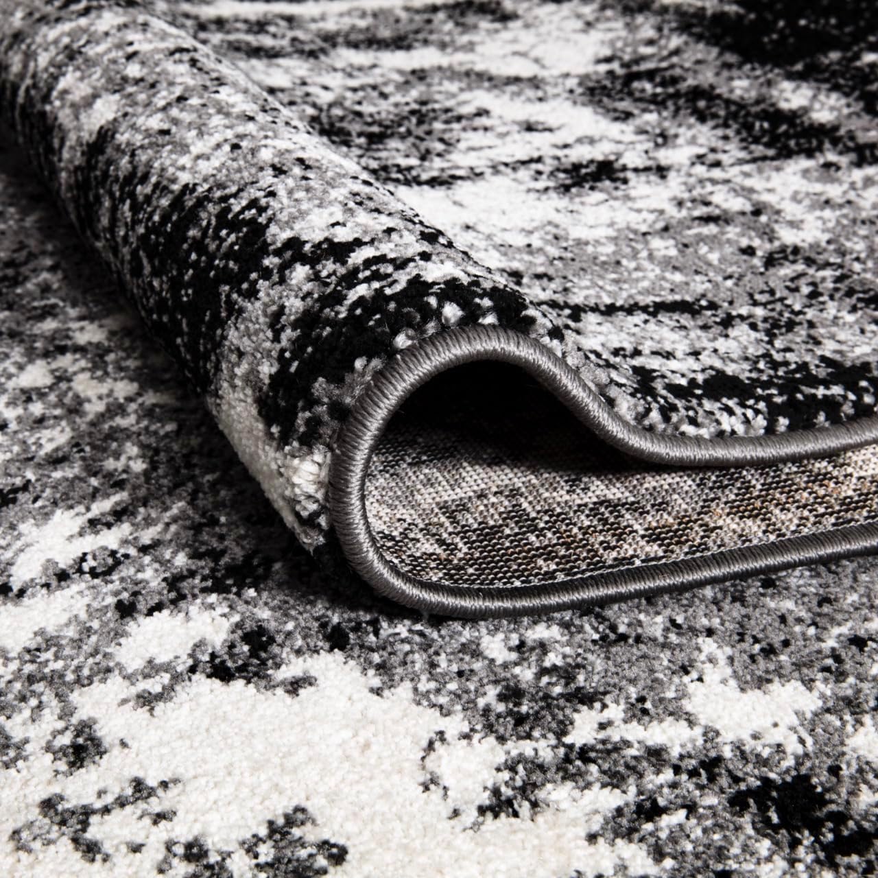 Keen Home Design Area Rugs - 9x12 Non-Shedding, Abstract Rugs for Kitchen, Living Room, Bedroom, Dining Room, Entryway - Size: 9'2" x 11'11", Abstract Black