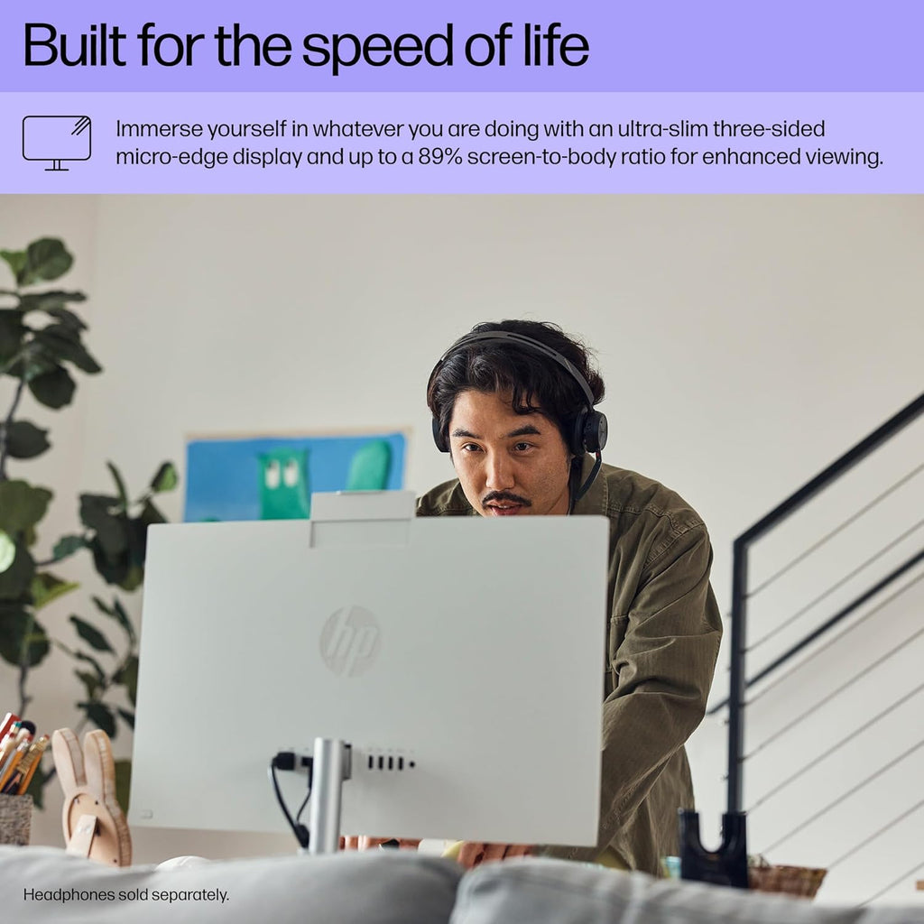 HP 24 Touchscreen All-in-One Desktop Computer for Home and School  Intel Processor  23.8" FHD Display  16GB DDR4 RAM  1TB PCIe SSD  WiFi 6  Bluetooth 5.3  Business AIO  White