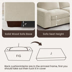 PARKOL 99" L-Shaped Sectional Couch with Storage, Sofa with Reversible Chaise, USB Type-C Charging, Chenille Fabric, Removable Cushion Covers, for Small Space, Apartment, Living Room, Beige
