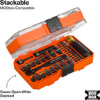 Klein Tools 65302KNECT Impact Socket Set, KNECT (S) 33-Piece SAE and Metric Pass-Through Socket Tool Set, Impact Driver Adapter, MODbox Tool Organization