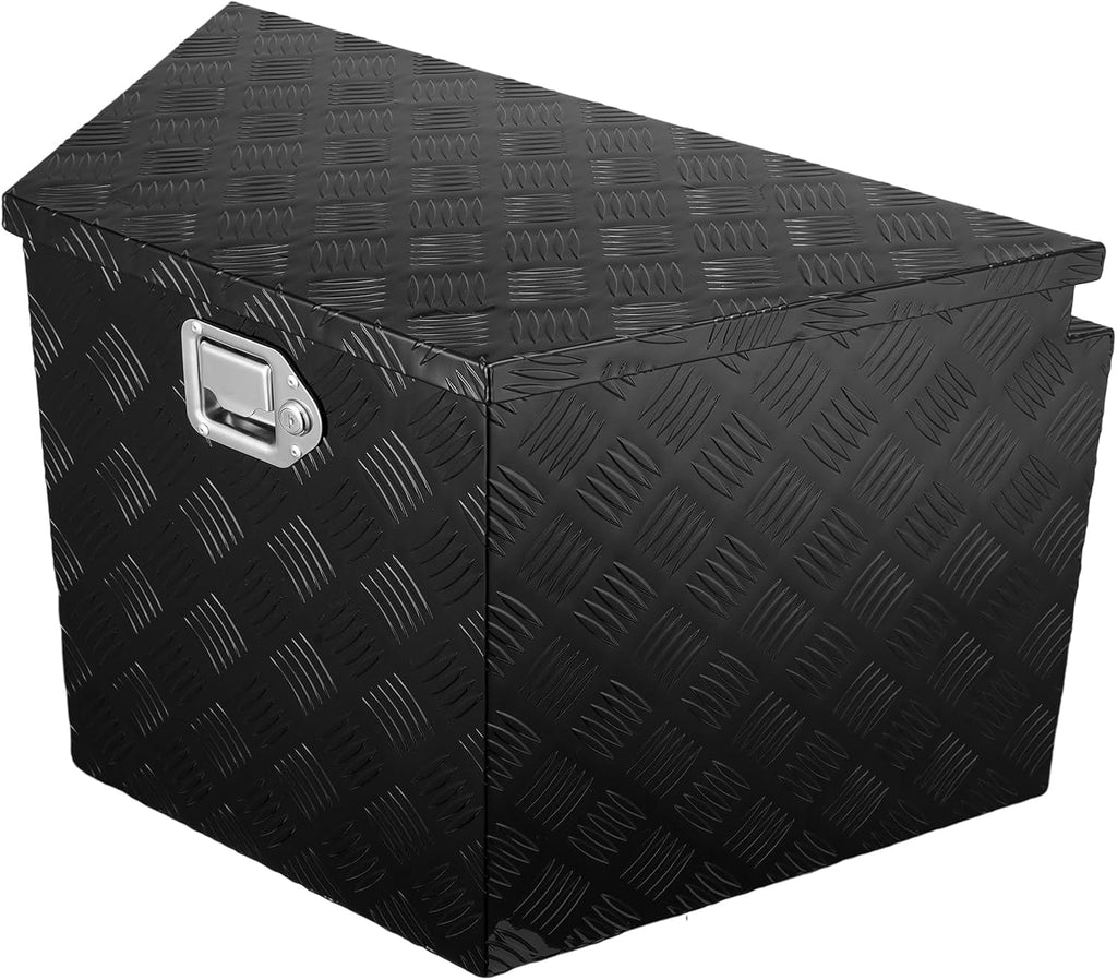 VEVOR Trailer Tongue Box, Heavy Duty Trailer Tongue Tool Box Storage Organizer with Lock & Keys, Utility Tool Chest for Pickup Truck Bed, RV, SUV, Off-Road Vehicle, Aluminum, 39" x 16.5" x 12", Black