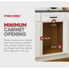 Rev-A-Shelf Pullout Trash Can for Under Kitchen Cabinets 35 Quart 8.75 Gallon with Soft-Close Slides and Rear Storage, Champagne, 53WC-1535SCDM-112
