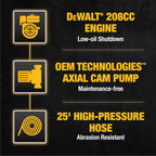 DeWalt 3300 PSI Gas Pressure Washer  5 Nozzles  Spray Gun  Wand  25-ft. Hose  DXPW3300-S  49-State