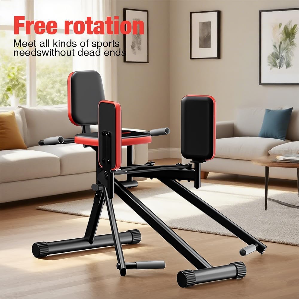 Hip Abduction & Glute Exercise Machine – Home Gym Thigh and Booty Workout Equipment for Women & Men – Compact Abductor Trainer with Adjustable Resistance & 35 lb Resistance Band
