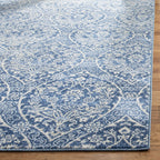 SAFAVIEH Brentwood Collection Area Rug - 10' x 13', Navy & Light Grey, Floral Damask Ogee Trellis Design, Non-Shedding & Easy Care, Ideal for High Traffic Areas in Living Room, Bedroom (BNT860M)