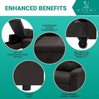 Multifunctional Sectional Sofa with Pull-Out Sleeper Bed & Hidden Storage – Reversible Chaise Espresso,Velvet – Space-Saving, Durable, Stylish & Easy DIY Assembly for Apartments & Small Homes