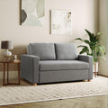 Serta Tulsa 66.1" Convertible Sleeper Loveseat, Full Size, Dreamcoil Comfort, FingerGuard Pinch Point Protection, Boucle Fabric, Grey