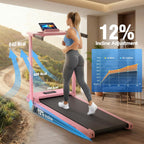 FUNMILY 3.5HP Walking Pad Incline Treadmill with Desk & Handle Bar, Heavy Duty 350 lbs Weight Capacity Portable Treadmill for Home and Office, Remote Control & LED Display
