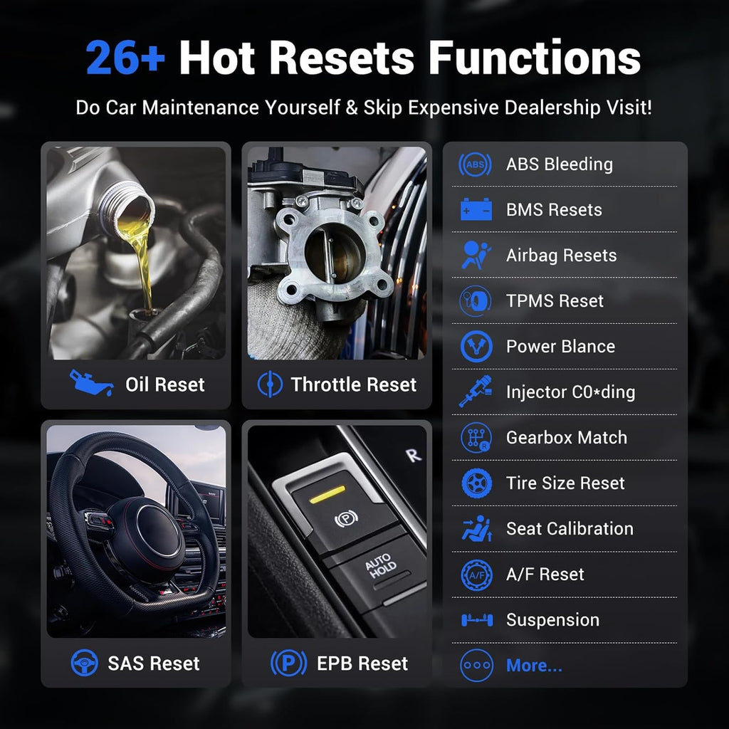OBD2 Scanner Diagnostic Tool VDIAGTOOL D200, Wireless Bidirectional Scan Tool-Lifetime Free Updates, 26 Resets (Unlockable 49+), Full System Car Code Reader OBD2 Scanner Bluetooth for iOS & Android