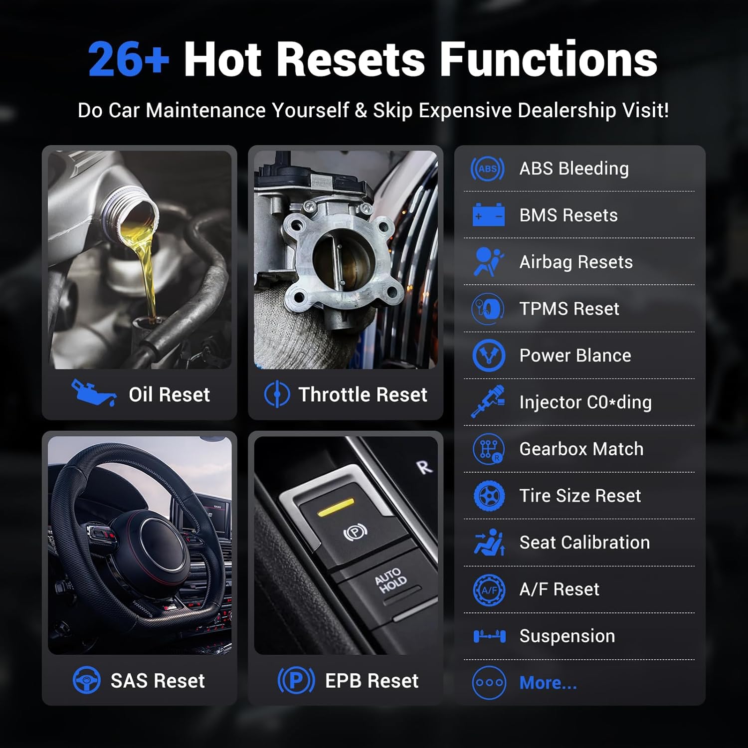 OBD2 Scanner Diagnostic Tool VDIAGTOOL D200, Wireless Bidirectional Scan Tool-Lifetime Free Updates, 26 Resets (Unlockable 49+), Full System Car Code Reader OBD2 Scanner Bluetooth for iOS & Android