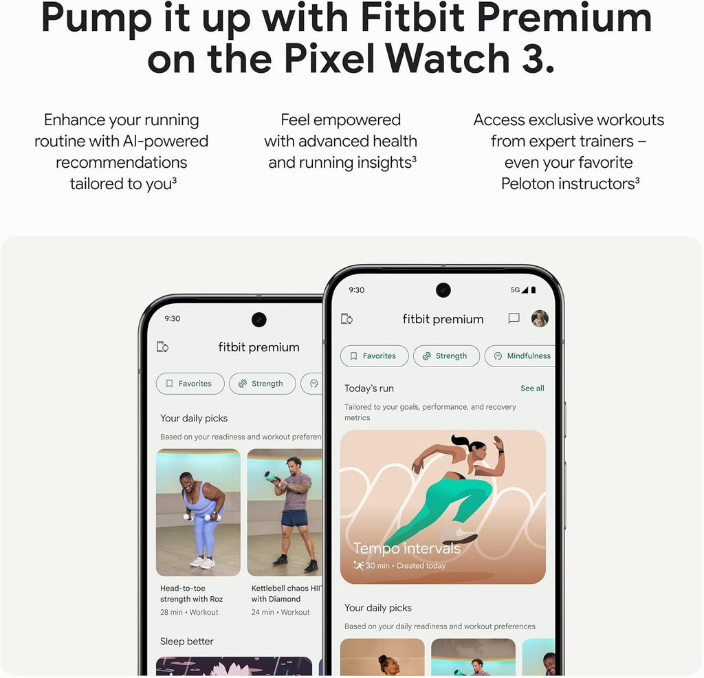 Google Pixel Watch 3 (45mm) 2024 Model - Android Smartwatch  Heart Rate Tracking  Fitbit Advanced Running  Fitness Insights  24-Hour Battery - Matte Black Aluminum Case - Obsidian Band - Wi-Fi