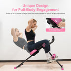TOUSAINS Core & Abdominal Trainers AB Workout Machine, Adjustable Home Gym Exercise Machine for Waist, Arms, Butt & Full Body Toning, Ab Cruncher Fitness Equipment with Padded Seat