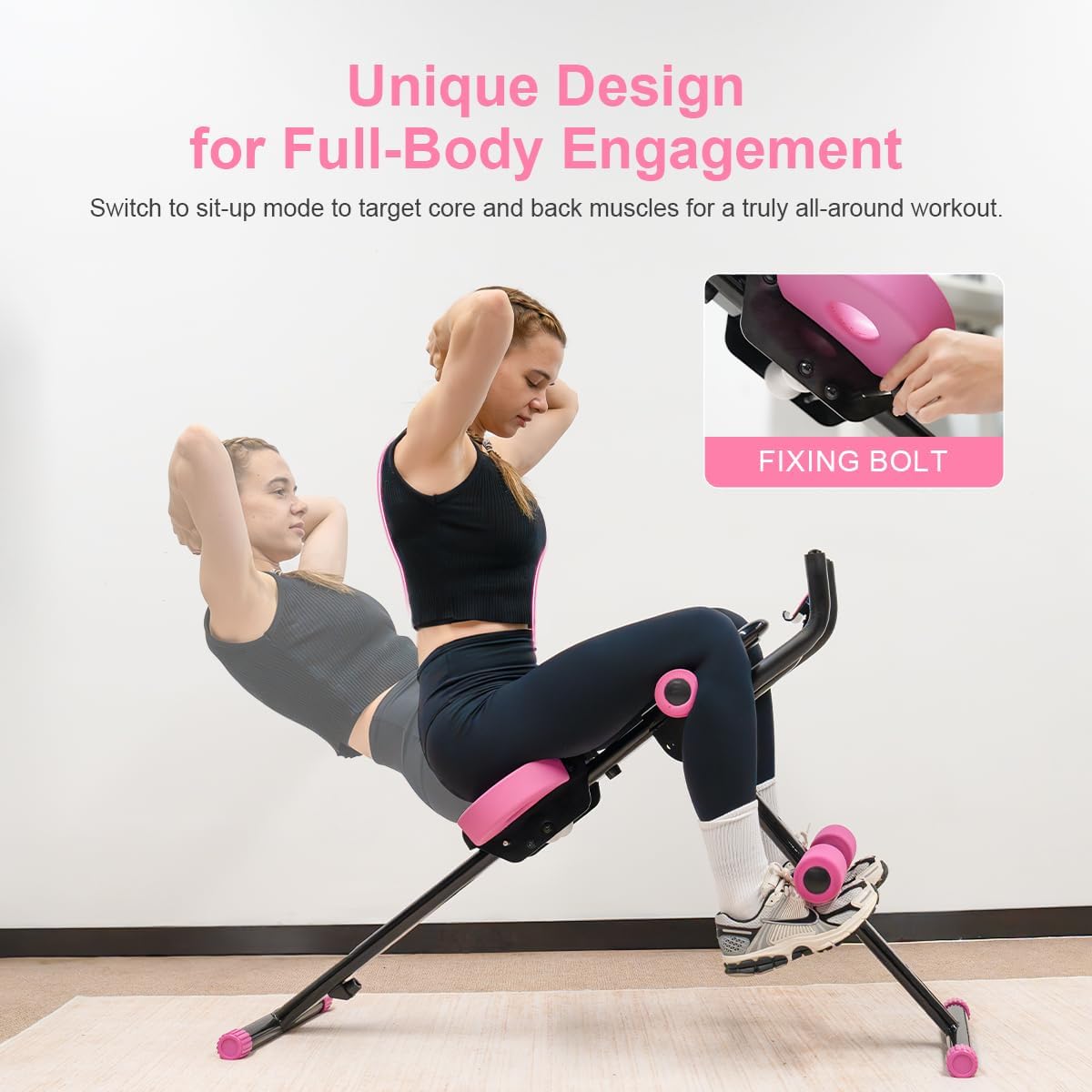 TOUSAINS Core & Abdominal Trainers AB Workout Machine, Adjustable Home Gym Exercise Machine for Waist, Arms, Butt & Full Body Toning, Ab Cruncher Fitness Equipment with Padded Seat