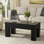 FABATO 41.7'' Lift Top Coffee Table, Wooden Rectangle Coffee Table with Hidden Storage, Large Center Table Adjustable Height Sofa Table for Living Room Office Apartment, Black