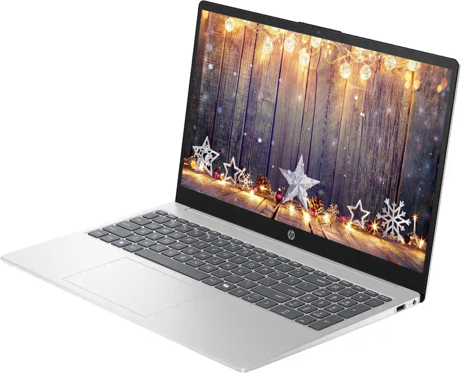 HP 15.6" Laptop with Microsoft Office 365 Included  Intel 4-Core Processor  32GB RAM 128GB SSD  Windows 11  PLUSERA Earphones  Natural Silver