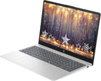 HP 15.6" Laptop with Microsoft Office 365 Included  Intel 4-Core Processor  16GB RAM 128GB SSD  Windows 11  PLUSERA Earphones  Natural Silver
