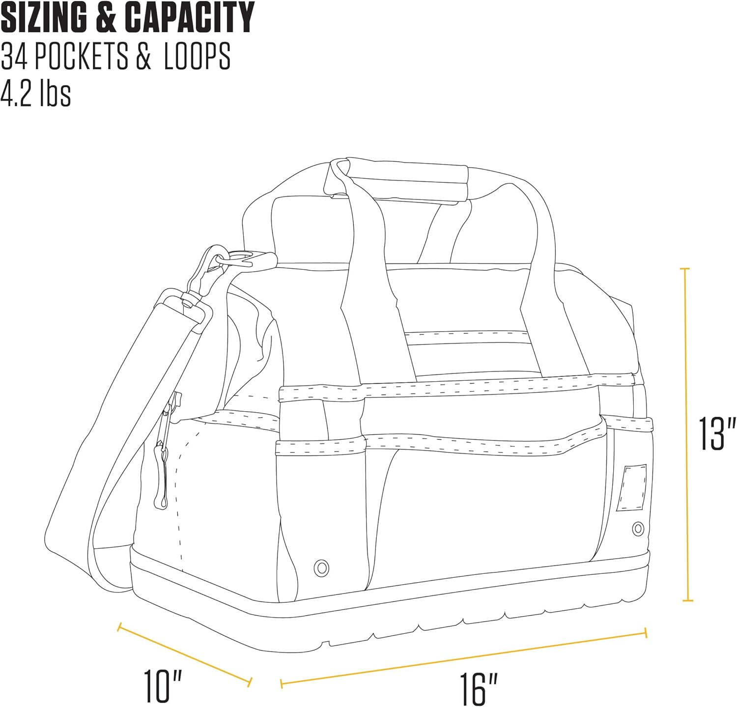 Carhartt Onsite Tool Bag, Durable Water-Resistant, Tool Storage Bag, Heavyweight w/Molded Base, 16-Inch, Carhartt Brown