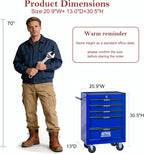 RYH 5 Drawers Rolling Tool Chest - 13" D x 20.9" W x 30.5" H Heavy Duty Mobile Tool Cart with Locking Wheels & Ball Bearing Drawers, Garage Tool Storage Cabinet (Blue, 5 Drawers)
