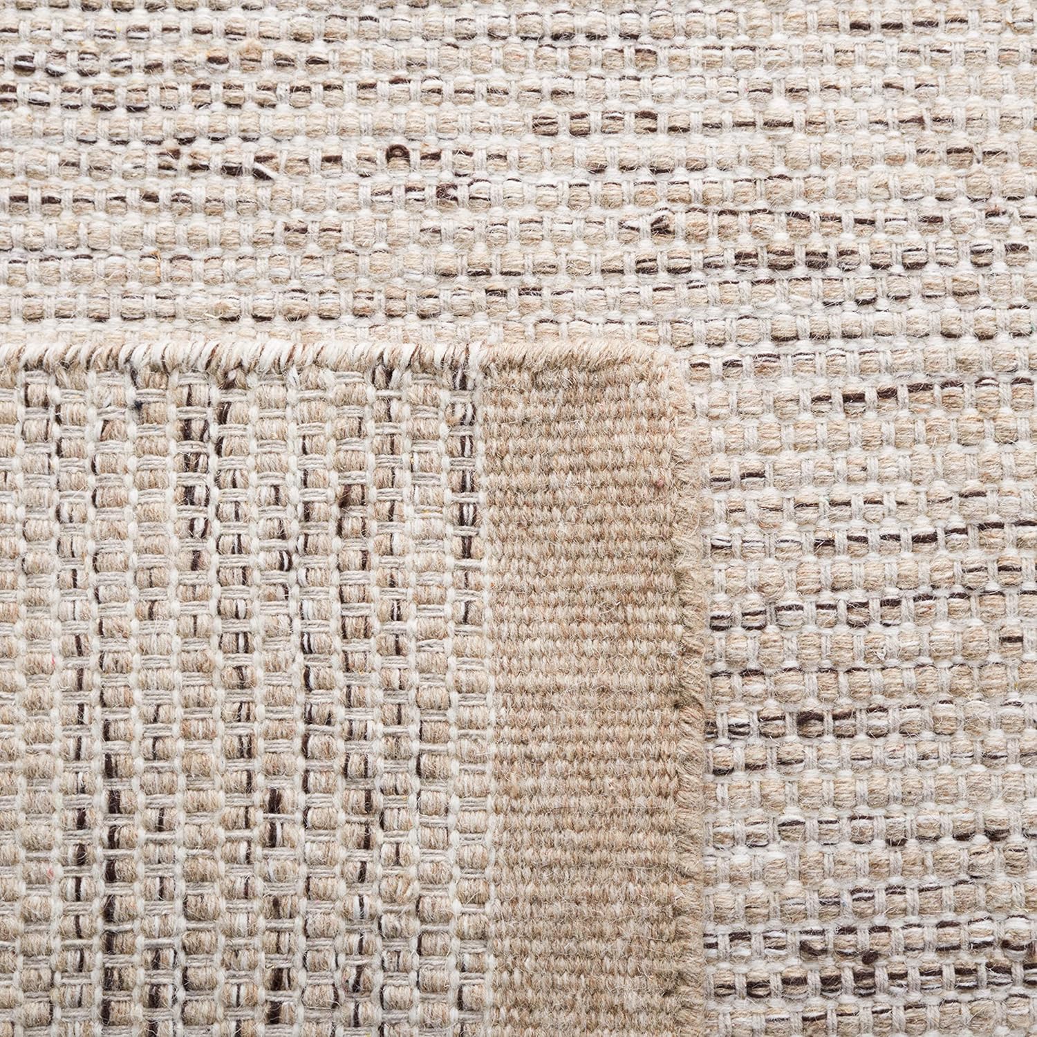 SAFAVIEH Vermont Collection Area Rug - 9' x 12', Beige & Ivory, Handmade Wool, Ideal for High Traffic Areas in Living Room, Bedroom (VRM807B)