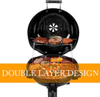 Electric BBQ Grill Techwood 15-Serving Indoor/Outdoor Electric Grill for Indoor & Outdoor Use, Double Layer Design, Portable Removable Stand Grill, 1600W (Stand Black BBQ Grills)