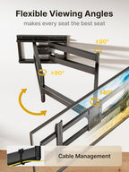 monTEK Long Arm TV Wall Mount for Most 43-90 Inch TVs, 42.5 Inch Long Extension TV Mount Swivel and Tilt, Full Motion Wall Mount Tv Bracket Fit Max VESA 800 x 400mm, Up to 132 lbs, 16”,18” Studs