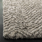 SAFAVIEH Hudson Shag Collection Area Rug - 9' x 12', Ivory & Grey, Chevron Design, Non-Shedding & Easy Care, 2-inch Thick Ideal for High Traffic Areas in Living Room, Bedroom (SGH375A)