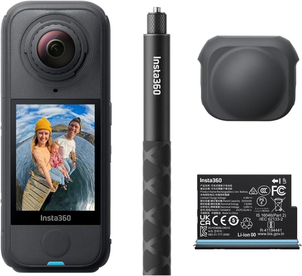 Insta360 X4 Air Starter Bundle - Lightweight 165g 8K 360 Camera  Invisible Selfie Stick  Replaceable Lenses  Shoot First & Frame Later  Built-in Wind Guard  FlowState Stabilization  AI-Powered App