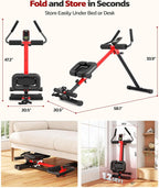 Yoleo Multi-Functional Ab Machine, Foldable Ab Workout Equipment, Ab Trainer Machine for Stomach Workout, Ab Crunch & Rowing Machine with Foam Support,7-Length Adjustable Ab Machine for Home Exercise