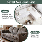 MEETSKY L Shaped Sectional Couch Covers, 2 Pieces Chenille Washable White Sofa Covers, Furniture Protector Sofa Throw Cove for Pets, Sofa Slipcover for 3-4 Cushion Couch (XX-Large, 71"x118"+91"x134")