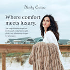 Minky Couture Hugs Blanket - Extra Plush Blanket for Premium Gifting - Stretchy Bubbled Cozy Throw - Silky Smooth - Durable & Machine-Washable - Travel-Friendly - Travel, Milk Chocolate