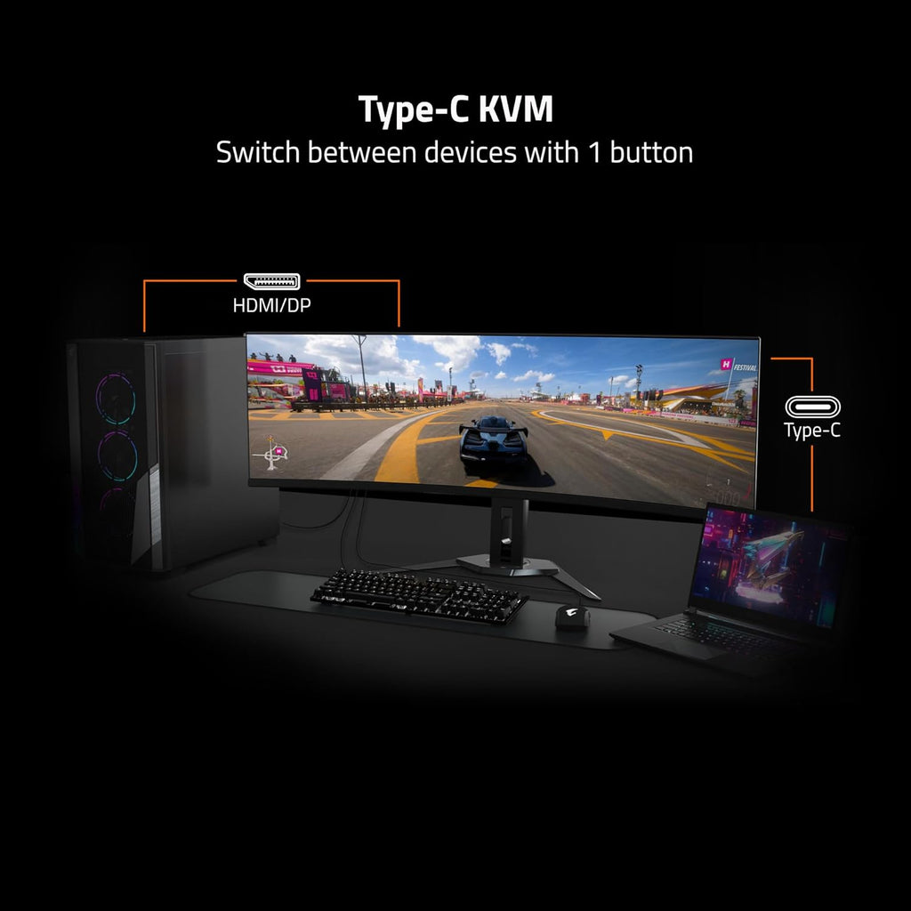 GIGABYTE - MO27Q28GR - 27" W-OLED Gaming Monitor - QHD 2560x1440-280Hz - 0.03ms GTG - AMD FreeSync Premium Pro  G-SYNC Compatible - Type-C KVM - HDMI  DP  Type-C - Height and Tilt Adjustable - Black