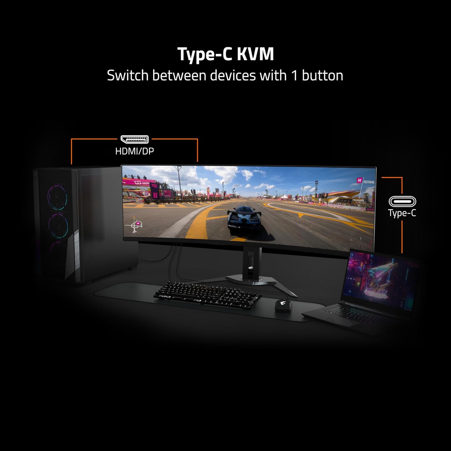 GIGABYTE - MO27Q28GR - 27" W-OLED Gaming Monitor - QHD 2560x1440-280Hz - 0.03ms GTG - AMD FreeSync Premium Pro  G-SYNC Compatible - Type-C KVM - HDMI  DP  Type-C - Height and Tilt Adjustable - Black