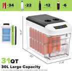 advwin 12 Volt Car Refrigerator 31Quart(30L) Electric Cooler/Warmer, Plug In Car Cooler with 110V AC Home Power Cord & 12V Car Adapter, Portable Refrigerator for Camping, Travel, RV