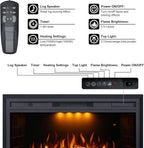 Valuxhome Recessed Electric Fireplace, 30 Inches Electric Fireplace Insert, Fireplace Heater with Overheating Protection, Fire Crackling Sound, Remote Control, 750/1500W, Black
