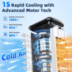 Windowless Portable Air Conditioners w/Dual Tank for 24H Cooling 600Sq.ft, 6 Ice Packs, 4 Modes&3 Speeds Swamp Cooler, 12H Timer 26Ft Remote, 120°Swing Evaporative Air Cooler for Room Bedroom